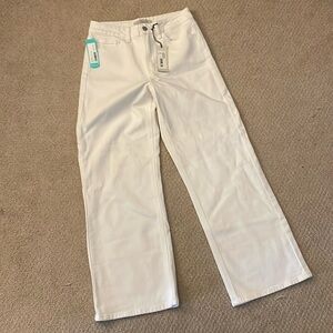 Just USA white slim wide leg jeans